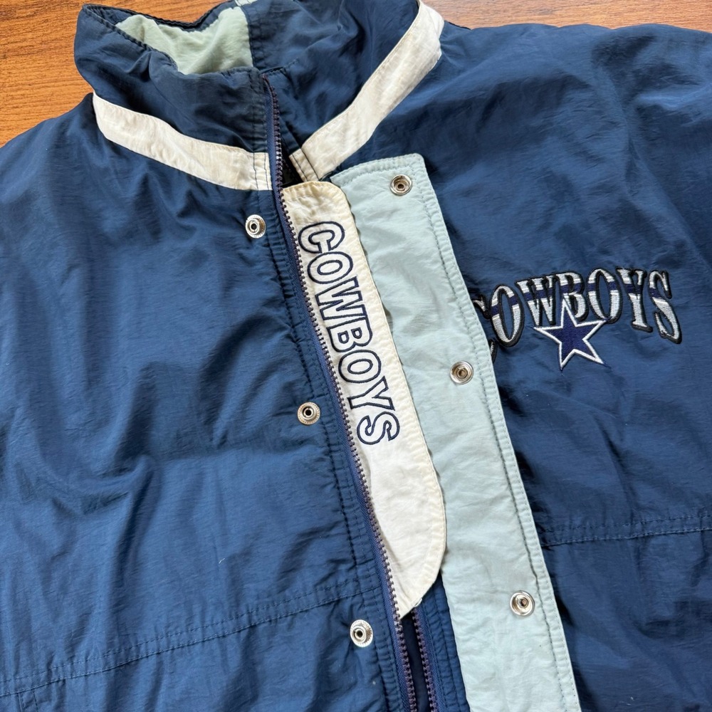 Starter | Dallas Cowboys Puffer Jacket Vintage Y2K Navy Blue Mens XL Streetwear